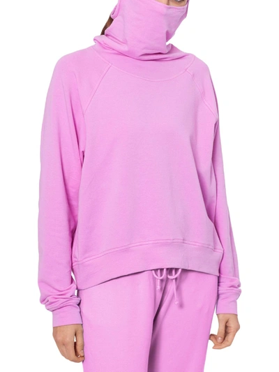 B & A By Betsy And Adam Womens Pullover Built-in Mask Crewneck Sweater In Pink