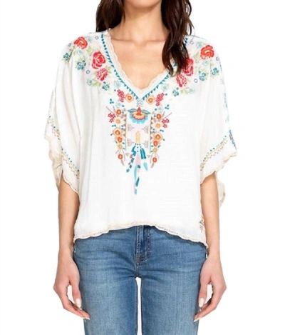 Johnny Was Klarah Print Blouse In White Multi