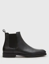 Allsaints Mens Black Harley Leather Chelsea Boots 11 In Black
