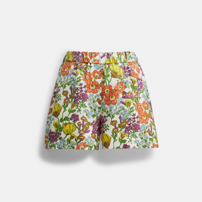 Coach Outlet Floral Shorts In White