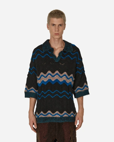 Vitelli Northern Soul Knit Polo Sweater In Black