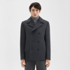 Theory Frederick Peacoat In Recycled Wool-blend Melton In Pestle Melange