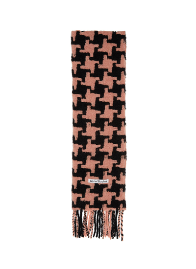 Acne Studios Houndstooth-pattern Knitted Scarf