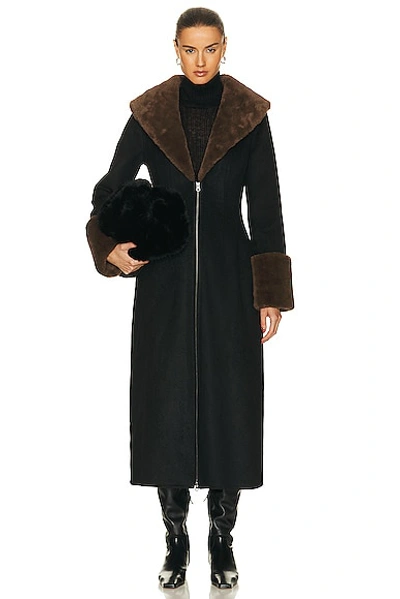 Lpa Giovanna Coat In Black & Taupe