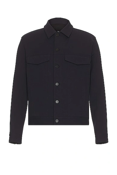 Theory River Neoteric Twill Jacket In Marine Blue