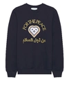 Casablanca For The Peace Gold Crew Neck Sweatshirt In Blue