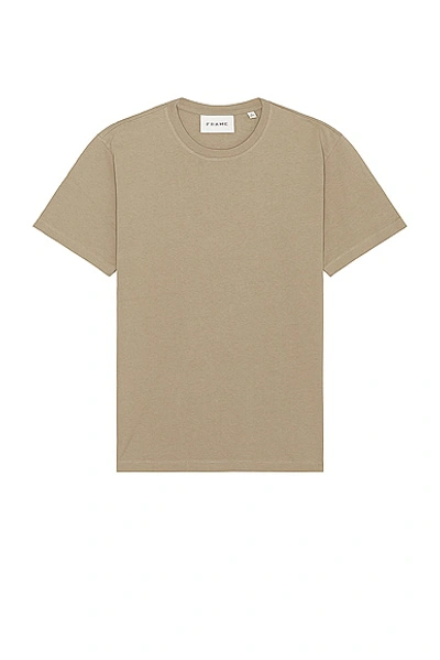 Frame Logo Short Sleeve Tee In Stone Beige