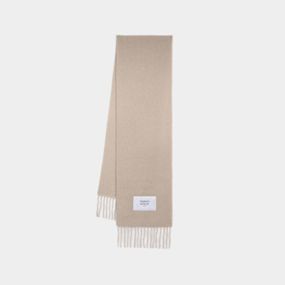 Maison Kitsuné Baby Alpaca Scarf - Maison Kitsune - Wool - Dark Beige In Neutral