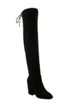 Sugar Evers Womens Faux Suede Tall Over-the-knee Boots In Black-b
