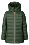 Save The Duck Kids' Meryl Water Repellent Puffer Coat In Thyme Green