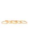 Nordstrom Rack Set Of 5 Textured Stretch Bracelets In Gold
