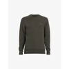 Allsaints Mens Rye Grass Gree Mode Merino Wool Jumper