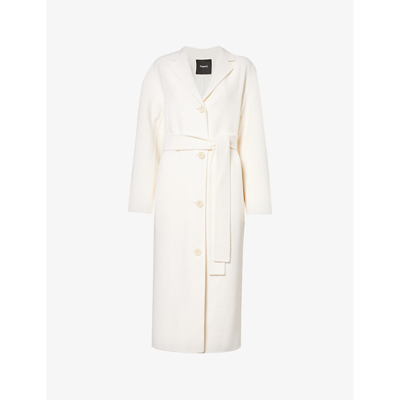 Theory New Divide Wool & Cashmere Single-breasted Coat In White