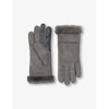 Ugg Seamed Touchscreen Shearling-lined Gloves In Metal