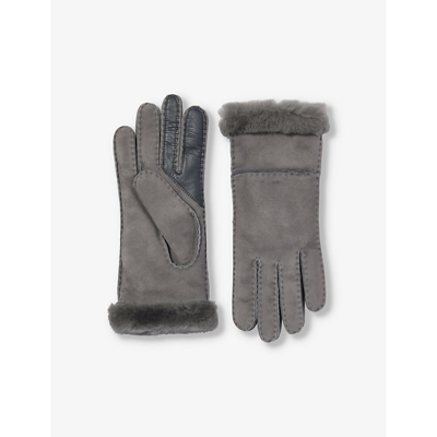 Ugg Seamed Touchscreen Shearling-lined Gloves In Chesnut