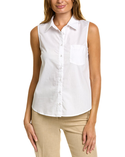 Ellen Tracy Poplin Shirt In White