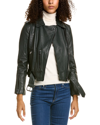 Allsaints Balfern Leather Biker Jacket In Sycamore Green