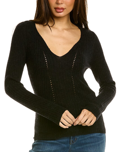 Allsaints Wick Wool Blend Crop Sweater In Black
