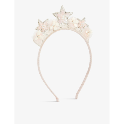 Tutu Du Monde Girls Porcelain Pink Kids Star Sequin-embellished Woven Headband