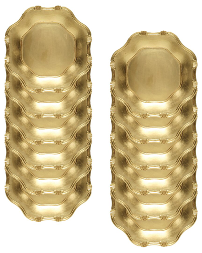 American Atelier Set Of 12 Baroque Charger Plates In Gold