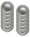 American Atelier Beaded Round Charger Plate 12 Piece Dinnerware Set, Service For 12