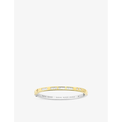 Apm Monaco Womens Toi Moi Morse Code Sterling-silver And Zirconia Bangle