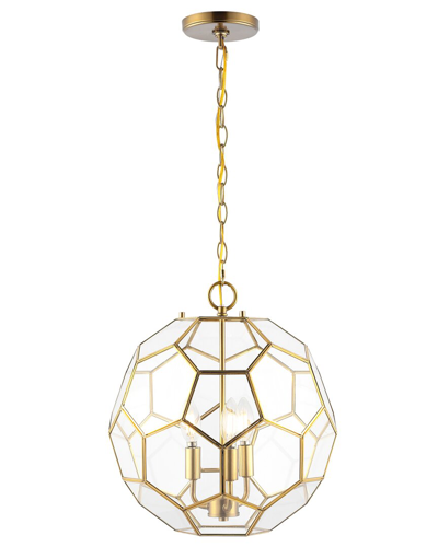 Jonathan Y Bee 3-light Modern Bohemian 13in Iron/glass Led Pendant In Gold
