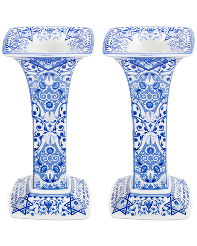 Spode Judaica Collection Set Of Two Sabbath Candlesticks