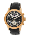 Heritor Automatic Hannibal Semi-skeleton Leather-band Watch