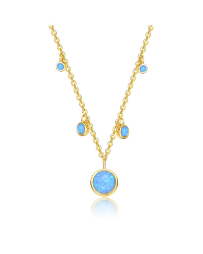 Genevive 14k Over Silver Opal Pendant Necklace