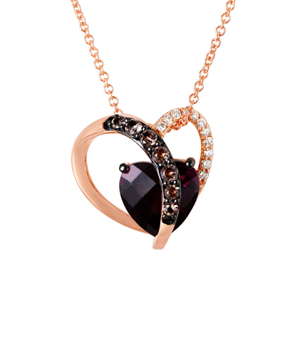 Le Vian 14k Rose Gold 2.20 Ct. Tw. Diamond & Gemstone Pendant Necklace