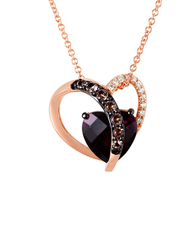 Le Vian ® 14k Rose Gold 2.20 Ct. Tw. Diamond & Gemstone Pendant Necklace