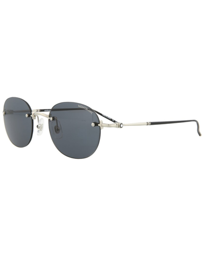 Montblanc Men's Mb0126s 51mm Sunglasses In Silver