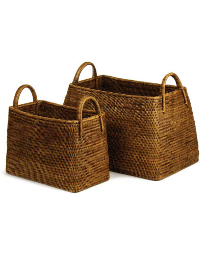 Napa Home & Garden Set Of 2 Burma Rattan Narrw Magazne Bskt