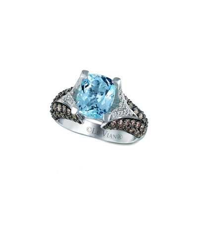 LE VIAN LE VIAN 14K 3.54 CT. TW. DIAMOND & AQUAMARINE RING