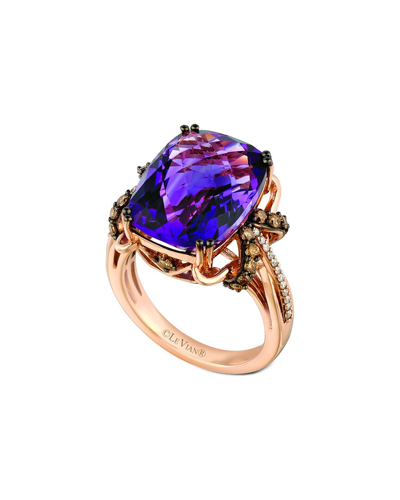 Le Vian Chocolatier 14k Strawberry Gold 10.33 Ct. Tw. Diamond & Amethyst Ring