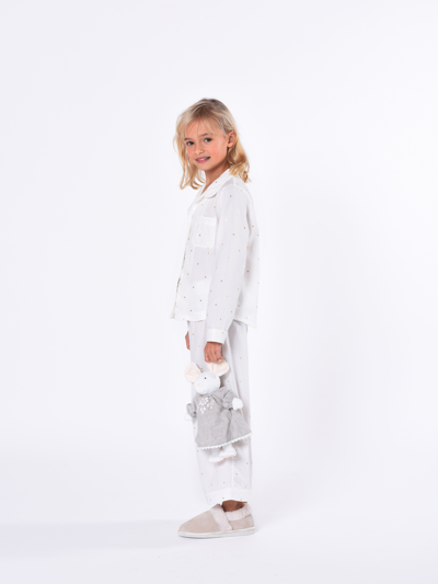 Chloé Chaussons Fille Beige Taille 34 100% Coton, Peau De Chèvre