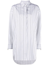 Off-white Pinstriped Long-sleeved Poplin Shirt In White