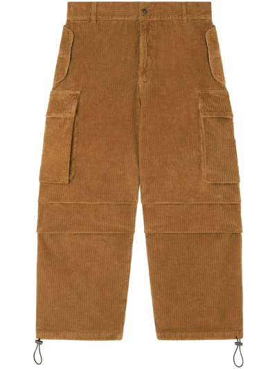 Alanui Velvet Corduroy Cargo Pants In Brown