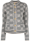 Gucci Gg Wool Bouclé Jacquard Cardigan In Gray