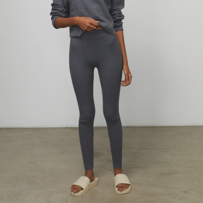 Lunya Cozy Cotton Silk Ribbed Legging In Restful Grey Heather