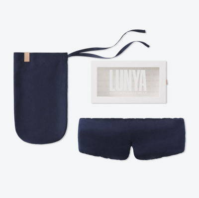 Lunya Washable Silk Sleep Mask (with Box) In Deep Blue