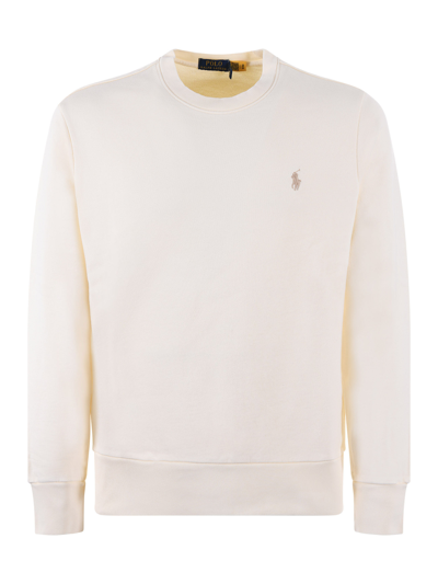 Polo Ralph Lauren Logo-embroidered Cotton Sweatshirt In Cream