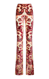 Etro Flocked Flared Pants In Red