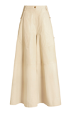Etro Leather Wide-leg Cargo Pants In Neutral