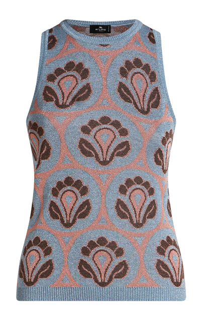 Etro Patterned Knit Tank Top In Multi