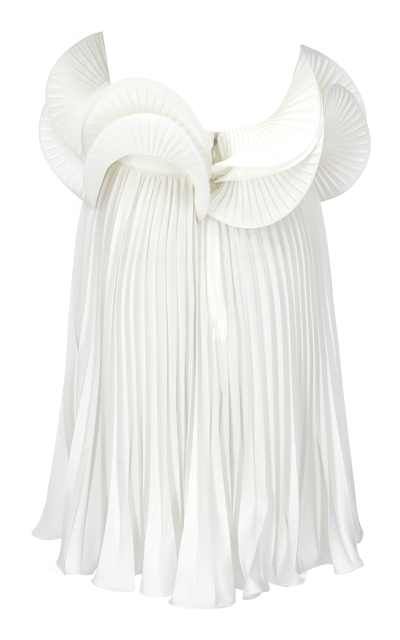 The New Arrivals Ilkyaz Ozel Lilou Ruffled Mini Dress In White