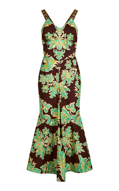 Etro Printed Stretch-cotton Midi Dress In Multi