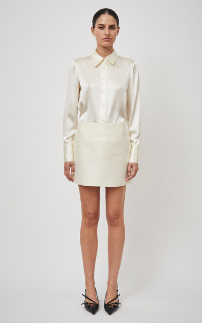 Beare Park Wool-silk Mini Skirt In Ivory