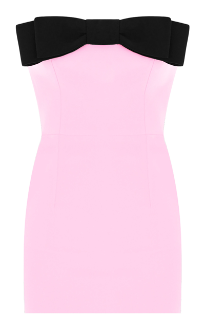 The New Arrivals Ilkyaz Ozel Eléa Bow-detailed Crepe Strapless Mini Dress In Light Pink